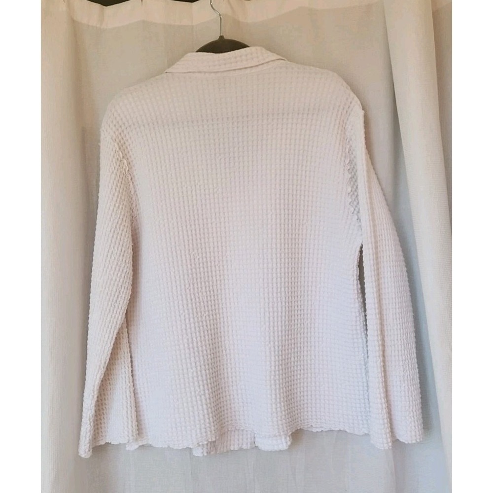 Focus Cardigan Sweater Size Medium Waffle Knit Artsy Woven Oversized - Picture 2 of 7